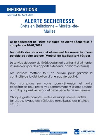 ALIMENTATION EN EAU POTABLE -MORETEL DE MAILLES