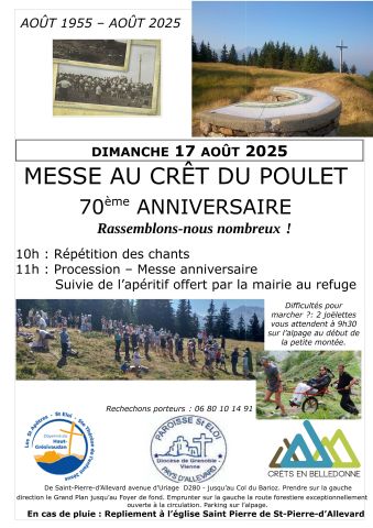 MESSE AU CRÊT DU POULET  70ème ANNIVERSAIRE