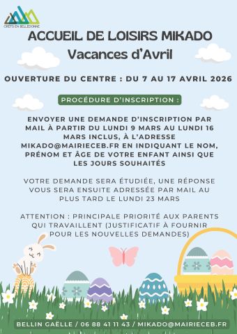 Accueil de loisirs vacances avril 2026