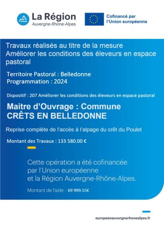 Reprise complète de l'accès à l'alpage du Crêt du Poulet 