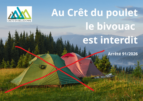 Bivouac interdit au Crêt du poulet
