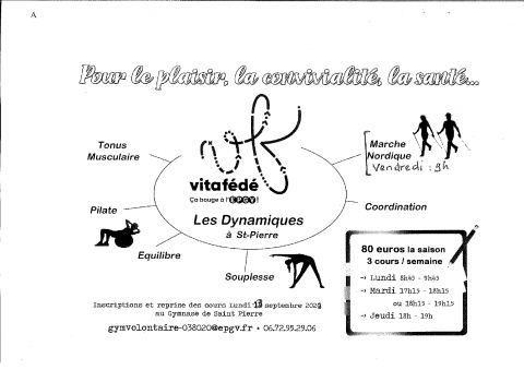 Flyer décrivant l'activité de l'association de gymnastique volontaire les Dynamiques