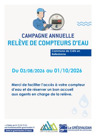 CAMPAGNE ANNUELLE RELEVE COMPTEURS D'EAU