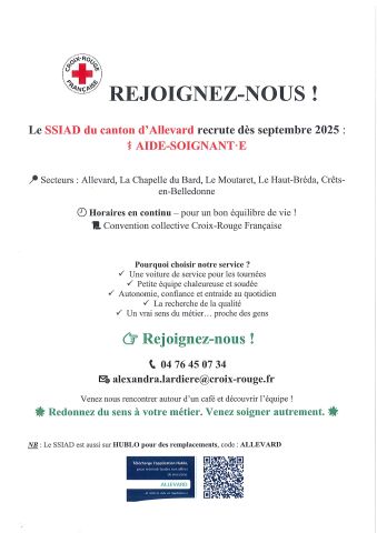 RECRUTEMENT AIDE- SOIGNANTE