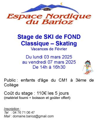 STAGE ENFANTS 02-07 mars 2025 