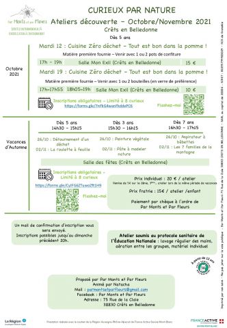 Affiche des ateliers nature 