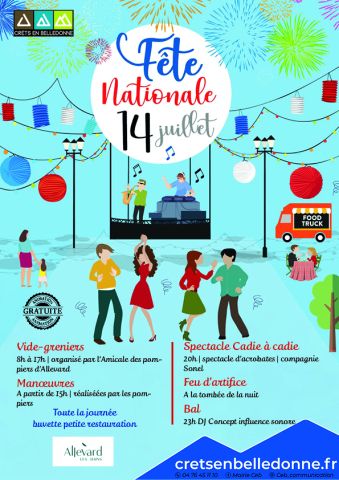Visuel des festivités du 14 juillet 2025 à Crêts en Belledonne