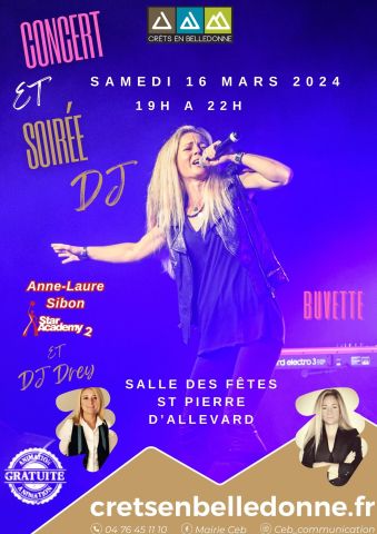 Concert Anne-Laure Sibon samedi 16 mars Crêts en Belledonne