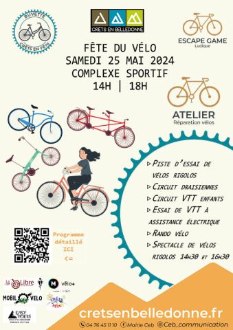 Fête du vélo samedi 25 mai 2024 Crêts en Belledonne