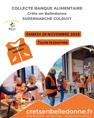 COLLECTE BANQUE ALIMENTAIRE Crêts en Belledonne SUPERMARCHÉ COLRUYT