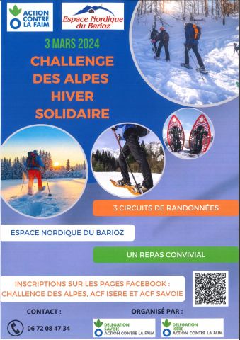 Challenge des Alpes hiver solidaire 3 mars 2024 Espace nordique du Barioz