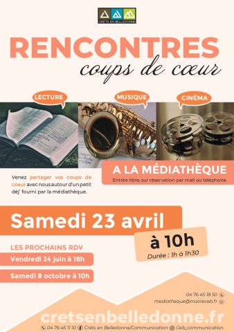 Rencontres à la médiathèque de Crêts en Belledonne
