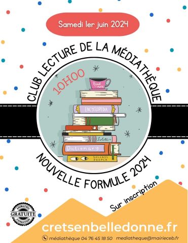 Médiathèque Crêts en Belledonne Club lecture 1er juin 2024