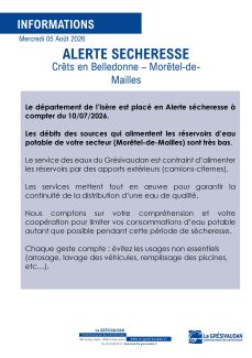 ALIMENTATION EN EAU POTABLE -MORETEL DE MAILLES