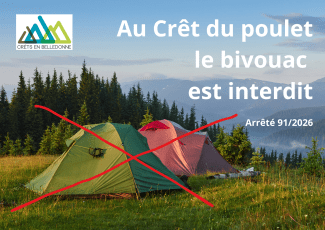 Bivouac interdit au Crêt du poulet