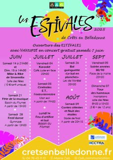 Programme des Estivales de Crêts en Belledonne 2025