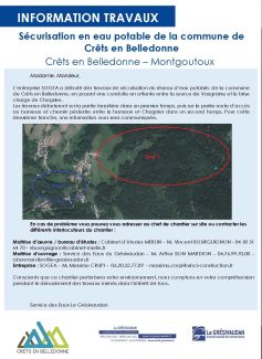 Sécurisation en eau potable de la commune de Crêts en Belledonne Crêts en Belledonne – Montgoutoux