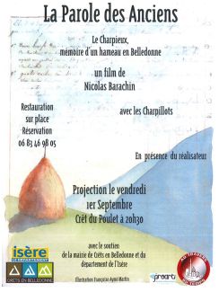 Projection du film "La Parole des anciens" au Refuge du Crêt du Poulet le 1er septembre 2023 à 20h30