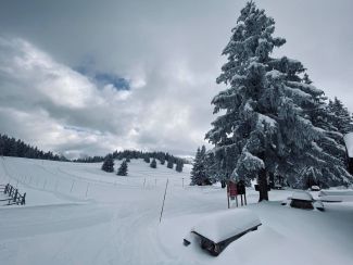 Refuge sous la neige Crêt du poulet l'hiver