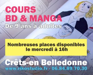 Riko studio cours de dessin BD et manga à Crêts en Belledonne