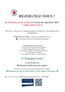 RECRUTEMENT AIDE- SOIGNANTE