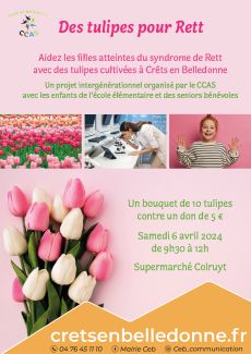 Vente tulipes CCAS Crêts en Belledonne syndrome de rett