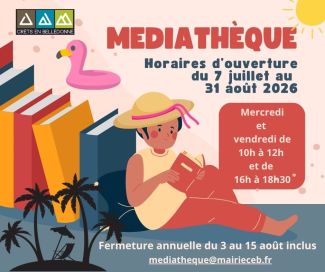 Médiathèque horaires d'ouverture pendant les vacances