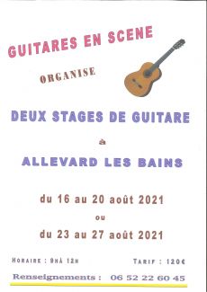Affiche Guitares en scène pour les stage de guitare