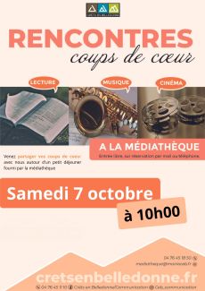 Rencontre coup de coeur à la médiathèque Le Grand pré