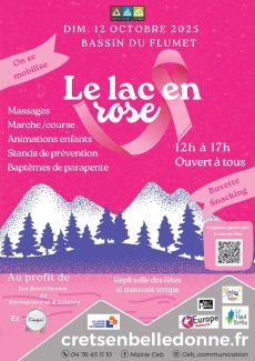 Affiche Le lac en Rose le 12 octobre au bassin du Flumet à Crêts en Belledonne