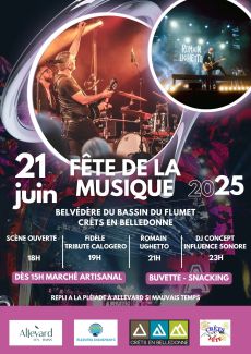 Fête de la musique 21 juin 2025 au bassin du Flumet