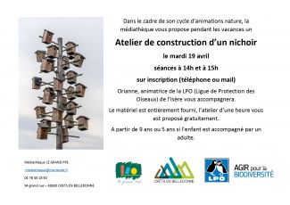 Atelier nichoir médiathèque Crêts en Belledonne