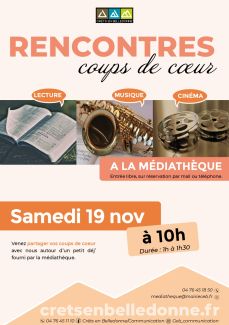 Flyers rencontre médiathèque 19 novembre 