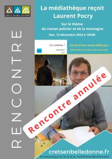 La rencontre avec Laurent Pocry est annulée.