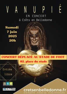 Concert de Vanupié déplacé au stade de foot